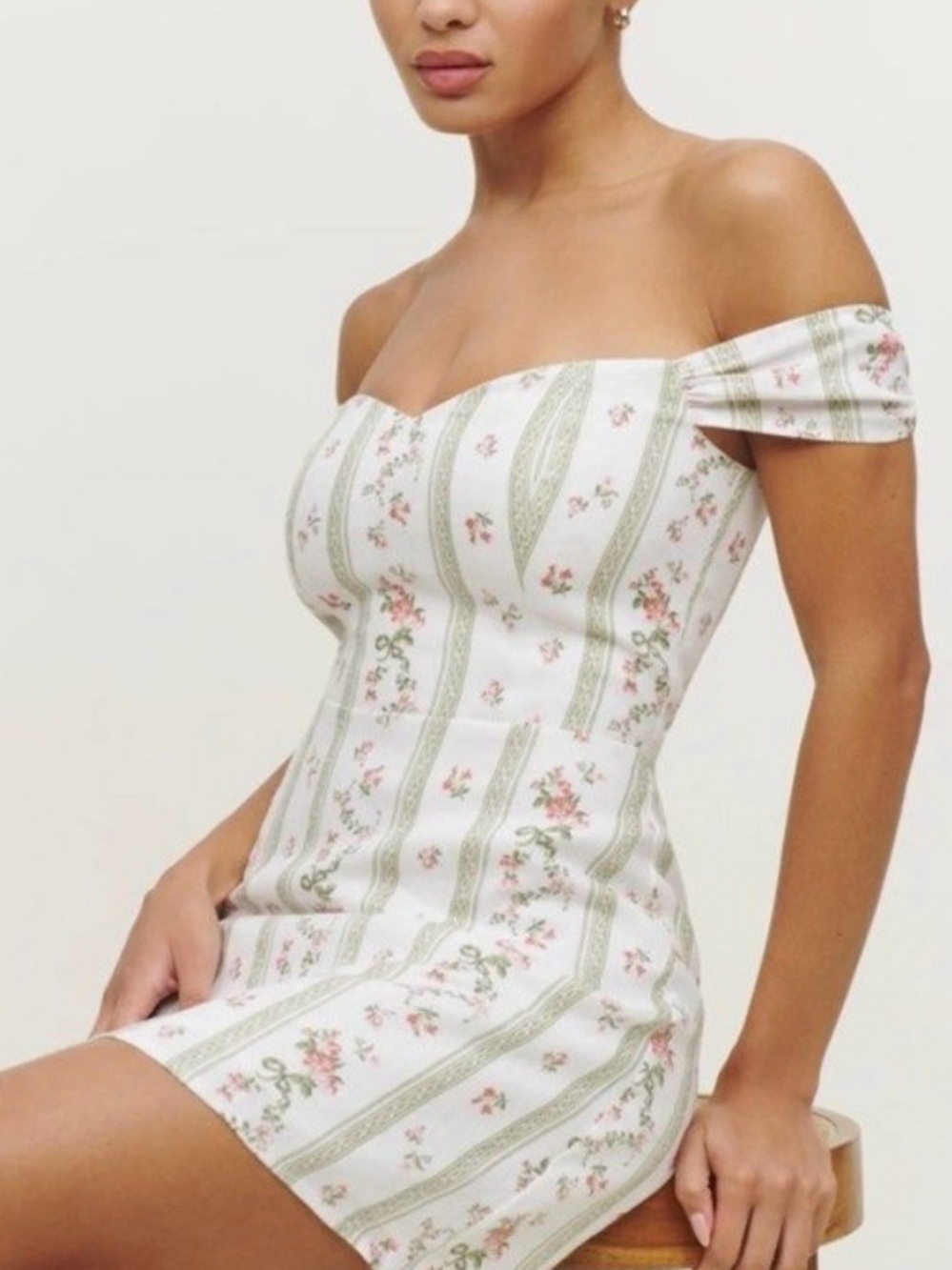 NWOT REFORMATION Gavin’s Linen Heath Floral Mini Dress